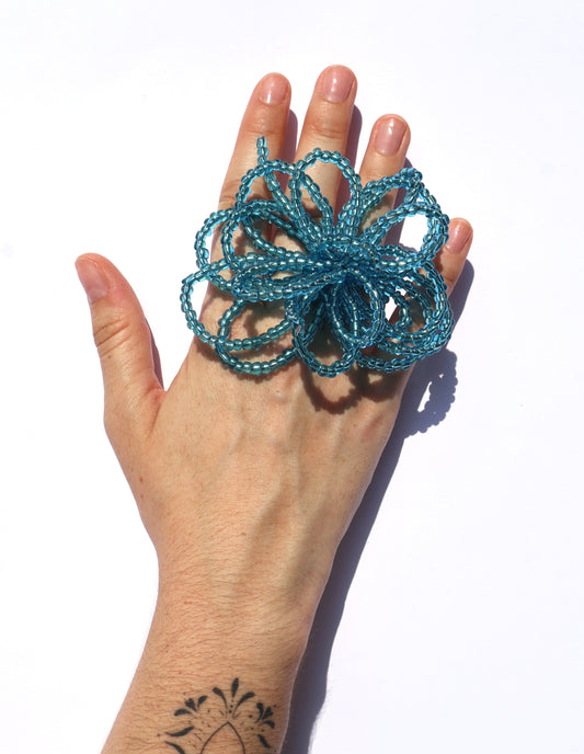 XL BLUE FLOWA RING