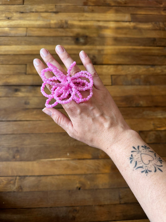 M  PINK FLOWA RING